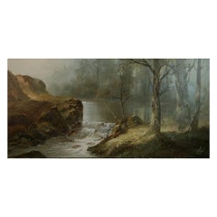 Misty Morning Large Landscape Oil Painting