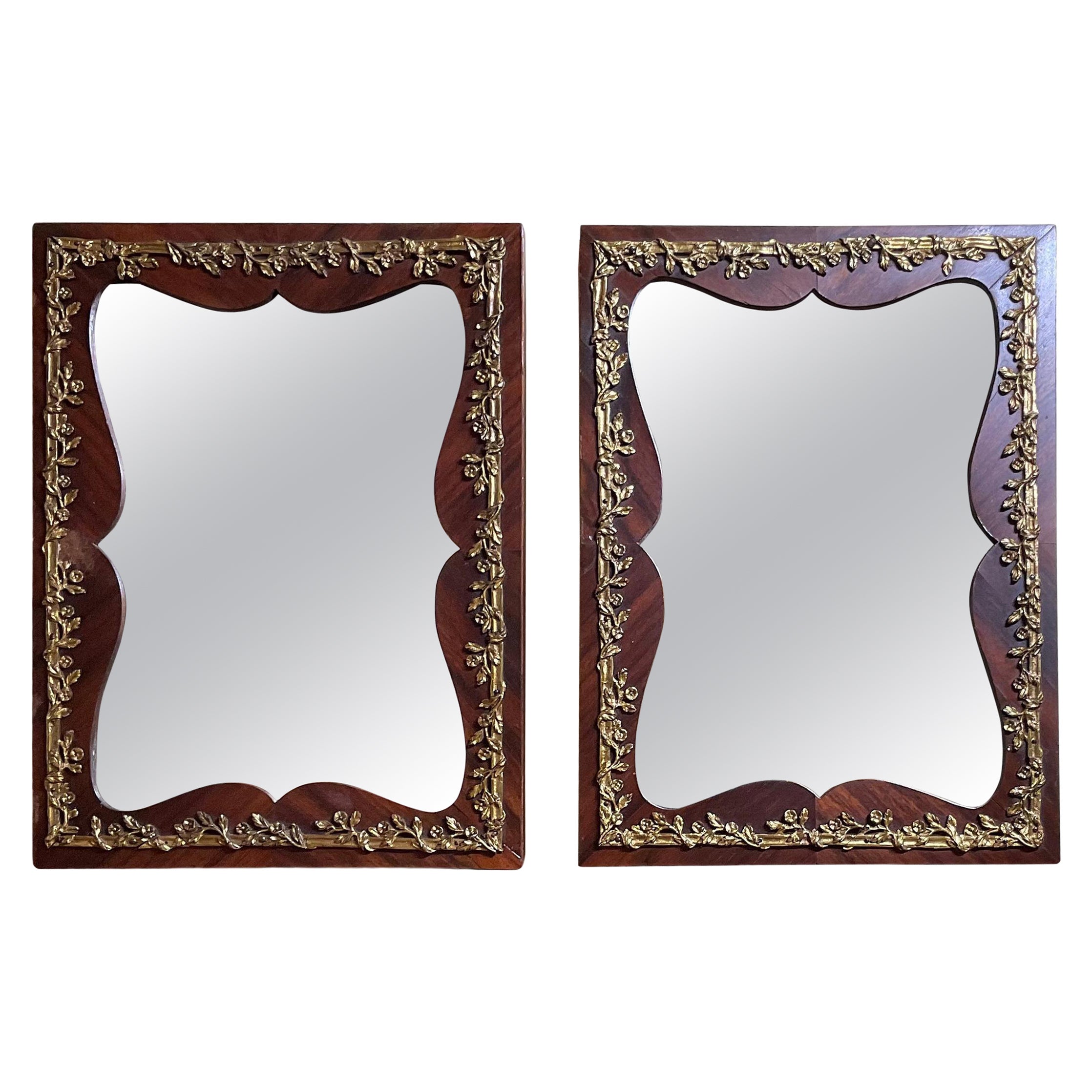 Small Pair of Antique Wall Mirror For Sale