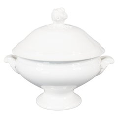 19th C. French White Ironstone Soup Tureen Soupiere