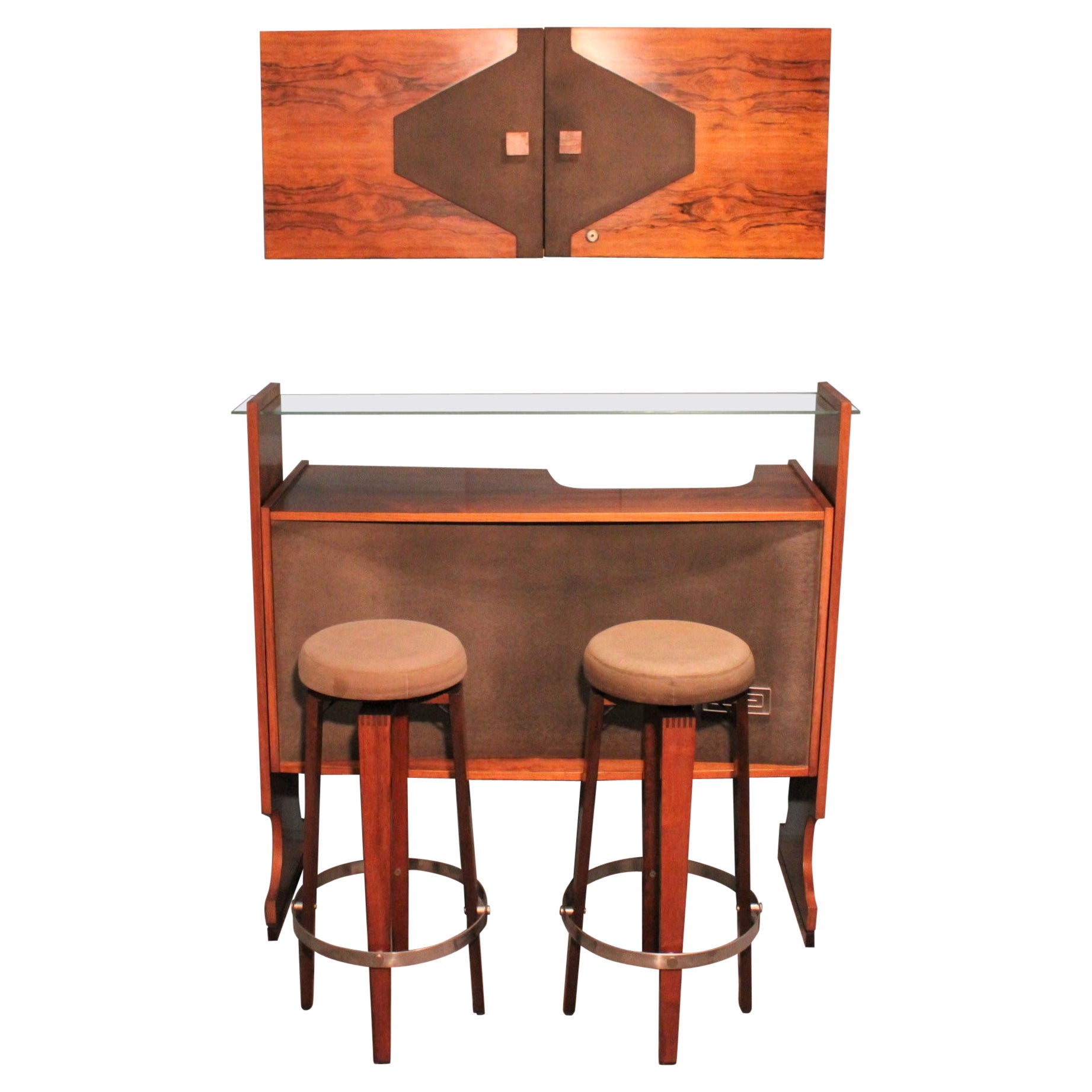 Vintage Bar and Stool Set, Italian Work circa 1960 For Sale