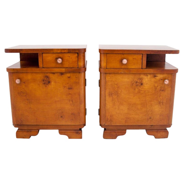Art Deco Bedside Tables, Poland, Mid20th Century at 1stDibs