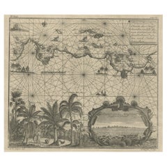 Old Map of the North Coast of Java, with Batavia and the Thousand Islands, c1744