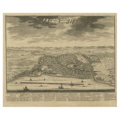 Dekorative Ansicht der indonesischen Stadt Bantam „ Banten“, Java, 1726