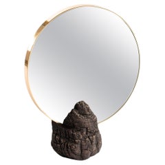 Fuoco Table Mirror in Bronze by Roberto Sironi