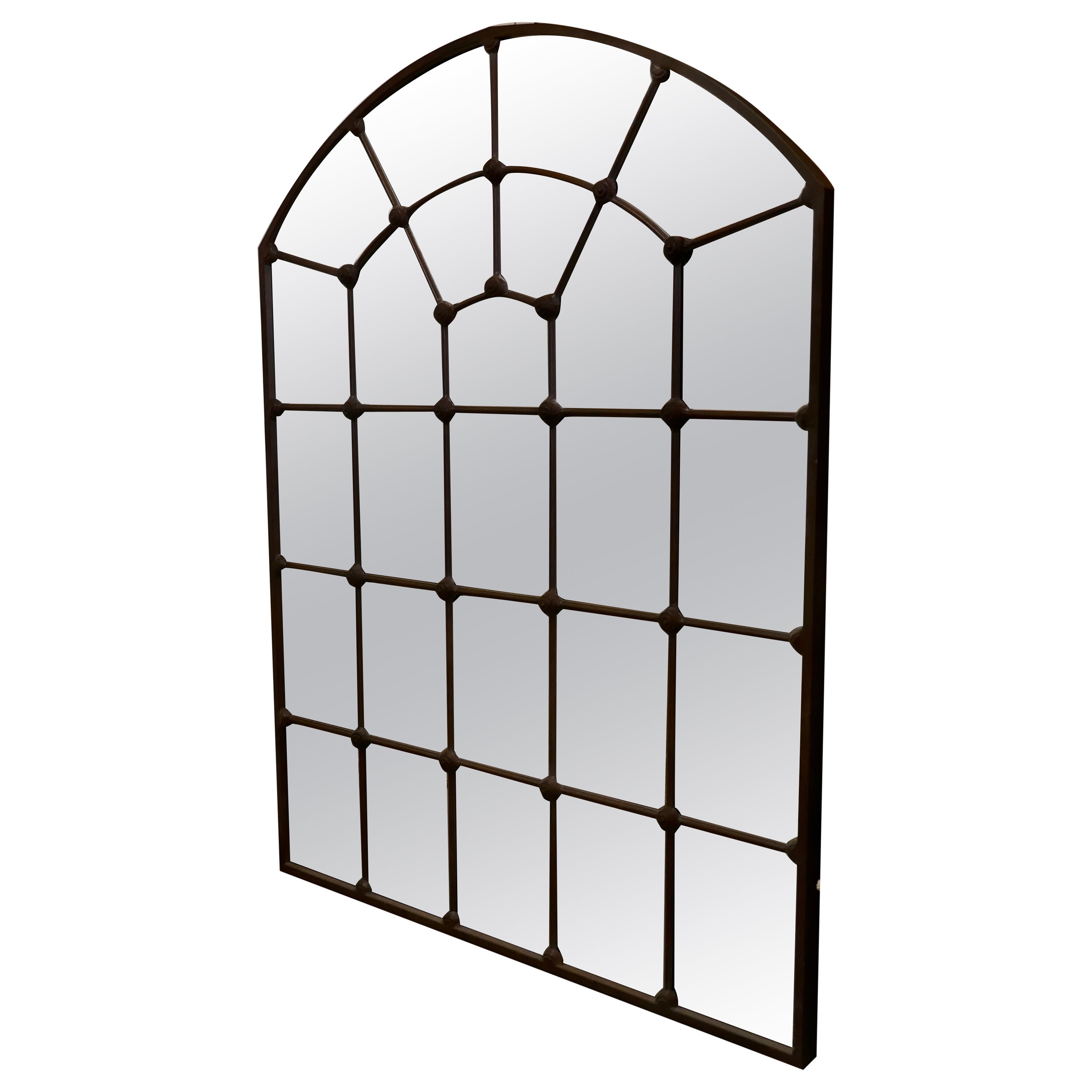 Large Industrial Style French Window Mirror