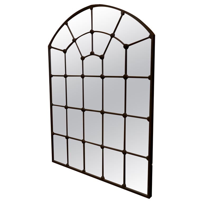 Large Industrial Style French Window Mirror at 1stDibs large industrial mirrors, industrial