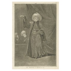 Antique Print of a Mufti or Sunni Islamic Scholar, an Interpreter of Islamic Law, c.1725