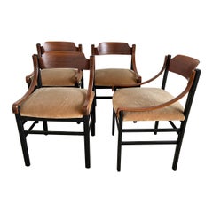 Vintage Mid-Century Modern Set of Four Danish Dining Room Mahogany Chairs, 1960s