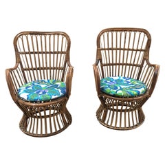 Mid-Century Modern Italian Pair of Vintage Bamboo Armchairs, 1960s