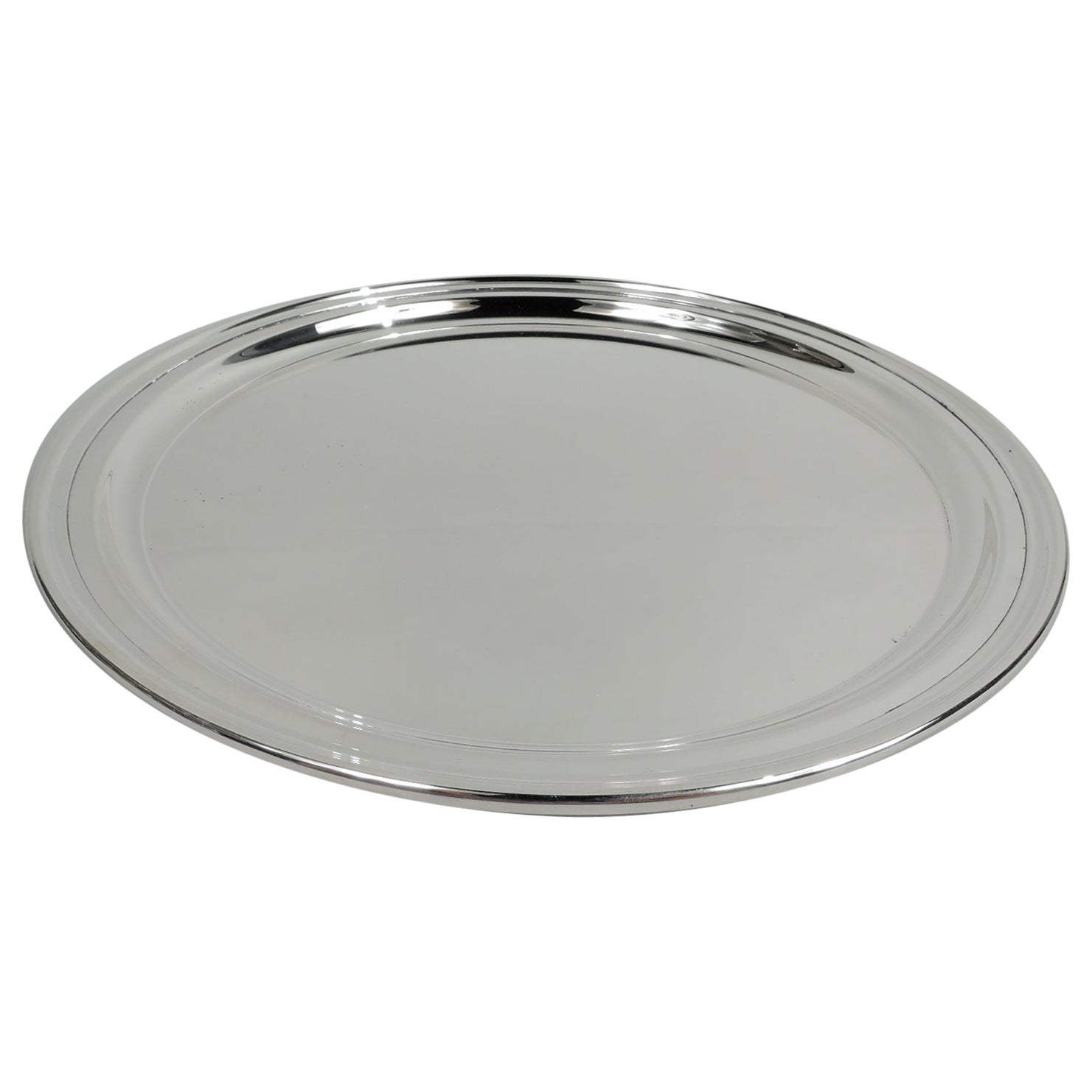 Tiffany American Modern Sterling Silver Round Tray