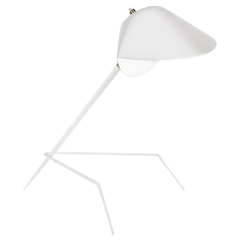 Serge Mouille: „Lampe Tripode“ Tischlampe in Weiß im Angebot
