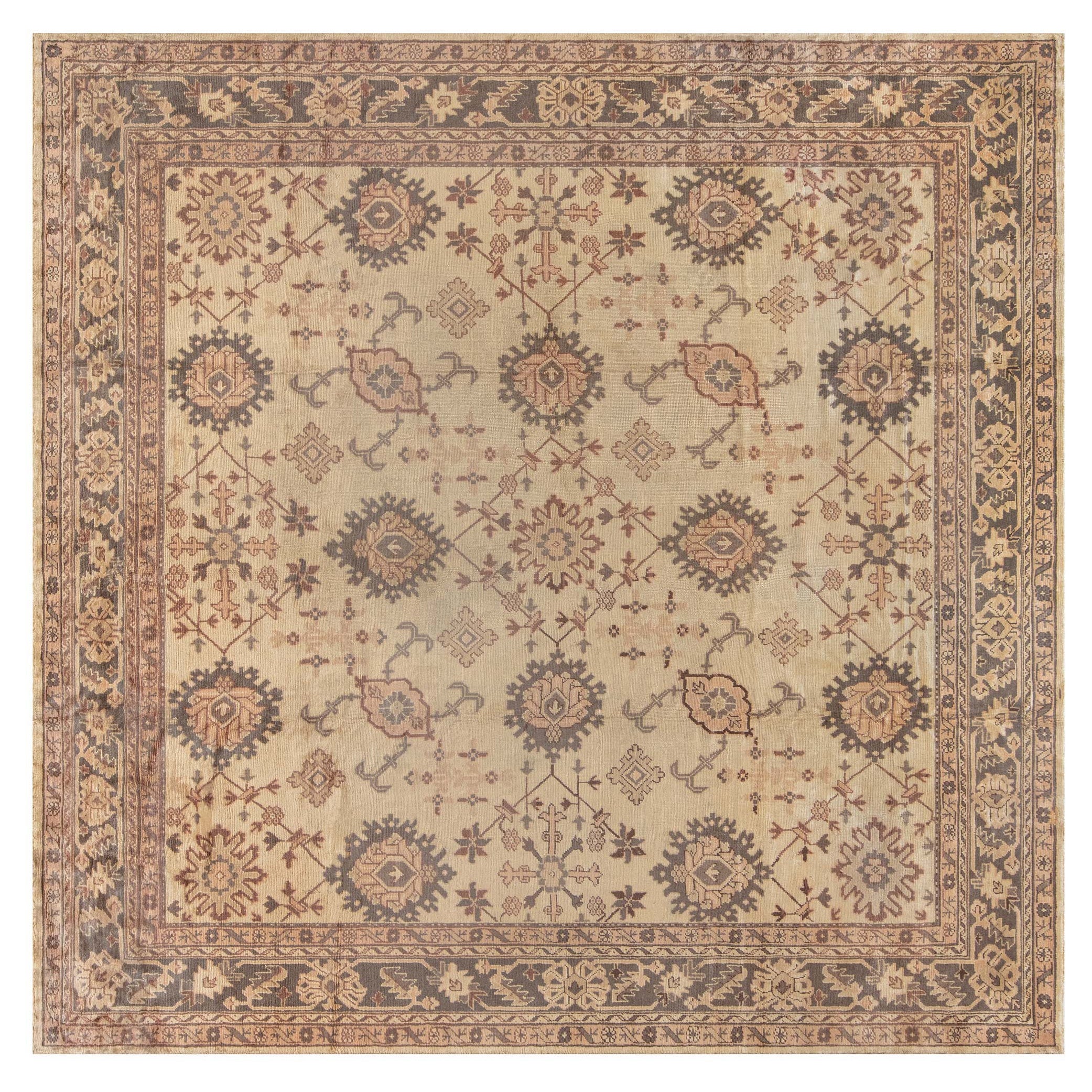 Antique Turkish Oushak Rug