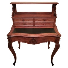 Period French Napoleon III Mahogany Bonheur Du Jour Antique Ladies Writing Desk