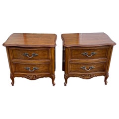Retro French Provincial Dixie Nightstands, a Pair