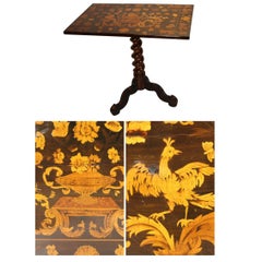 19th Century Inlaid Table with Flower-Butterfly Motifes Around 1830s, Netherland