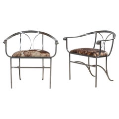 1970s Steel Armchairs by Maison Jansen