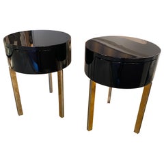 Pair of Round Side Tables 