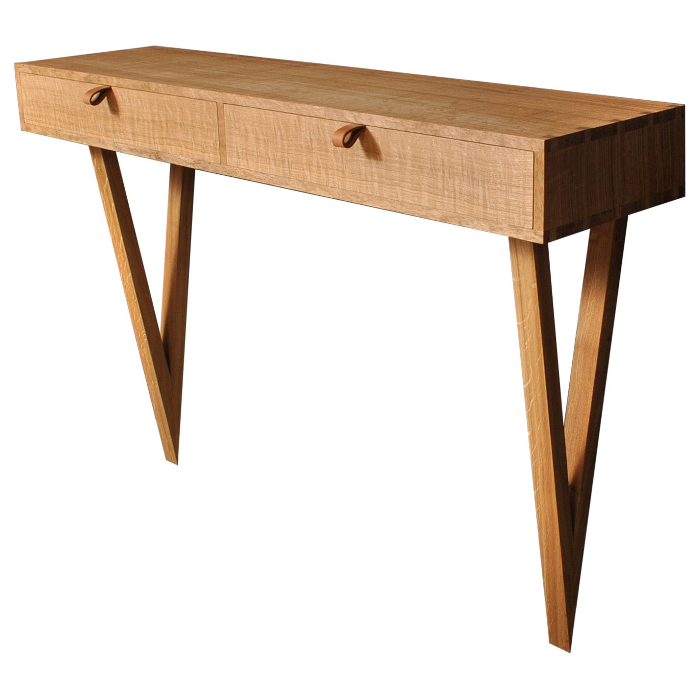 Table console moderniste en chêne