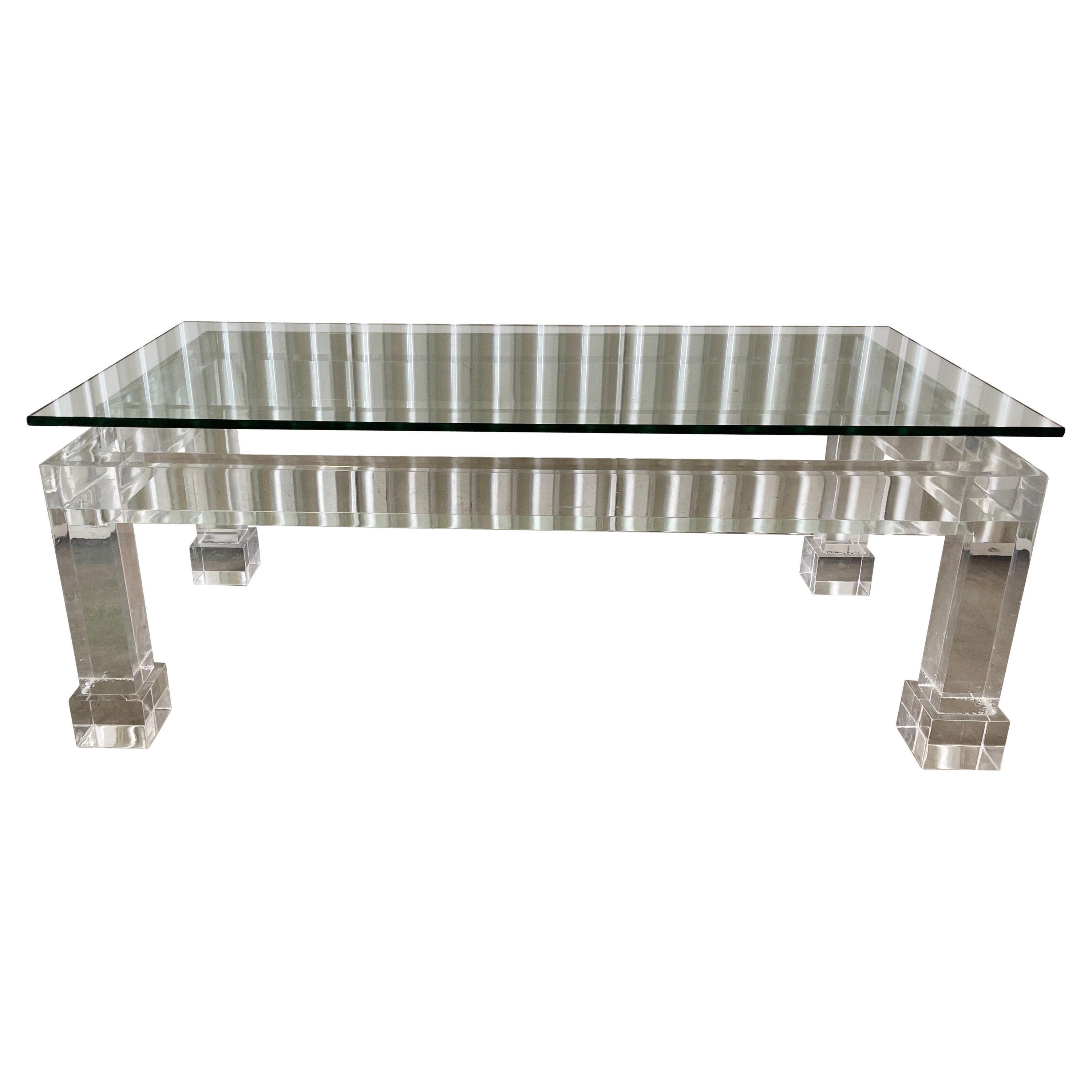 Mid Century Chunky Lucite Coffee Table