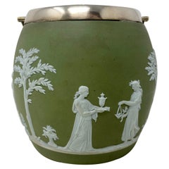 Antique English Wedgwood Porcelain Biscuit Barrel, Circa 1890-1910