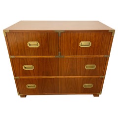 Vintage Baker Furniture Campaign Style Four Drawer Chest