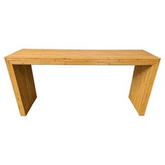 Vintage Mid-Century Modern Bamboo Console Table
