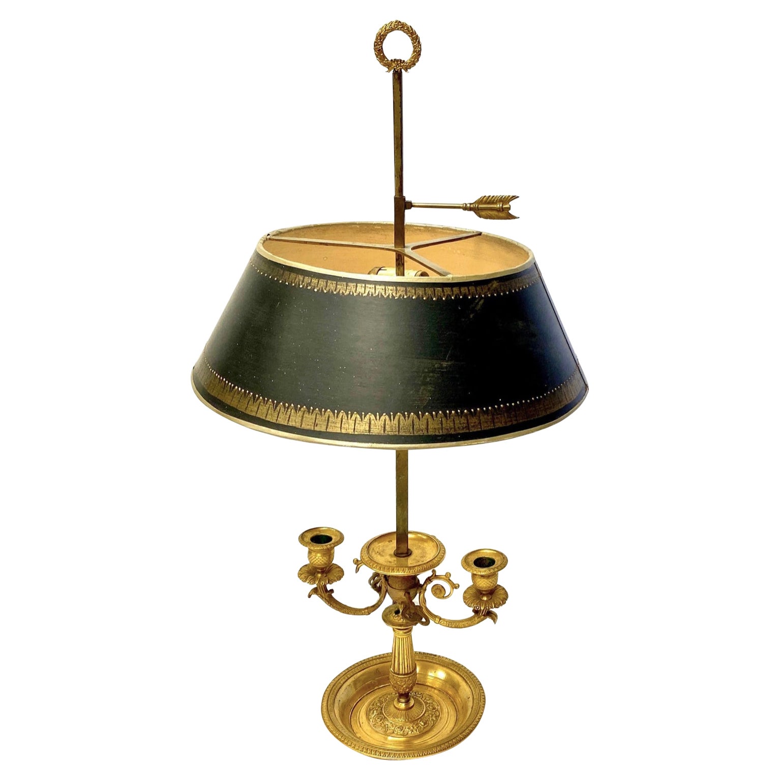 French Bronze Bouillotte Lamp For Sale