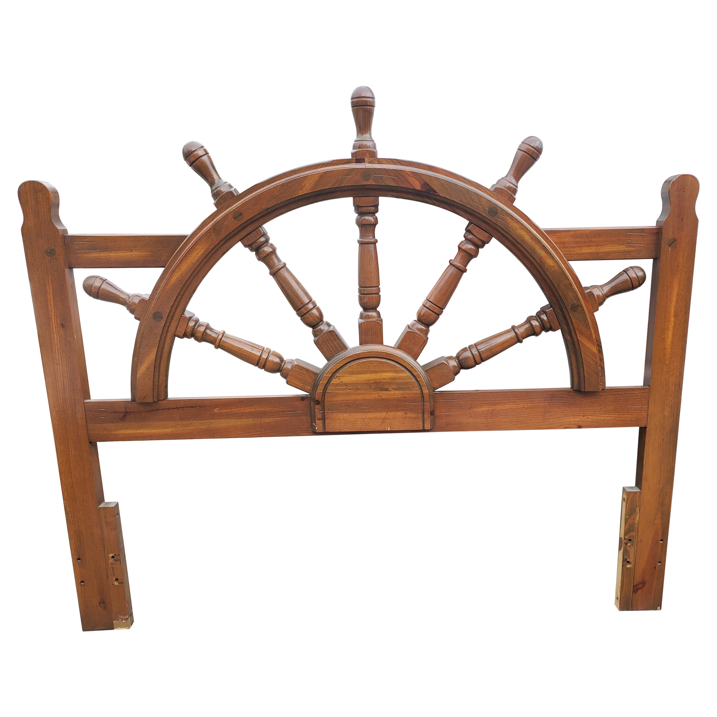 Vintage Nautical Ship Wheel Queen / Full Size Headboard, Circa 1960s