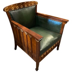 1930s Stylish Art Deco Wood Italian Armchair