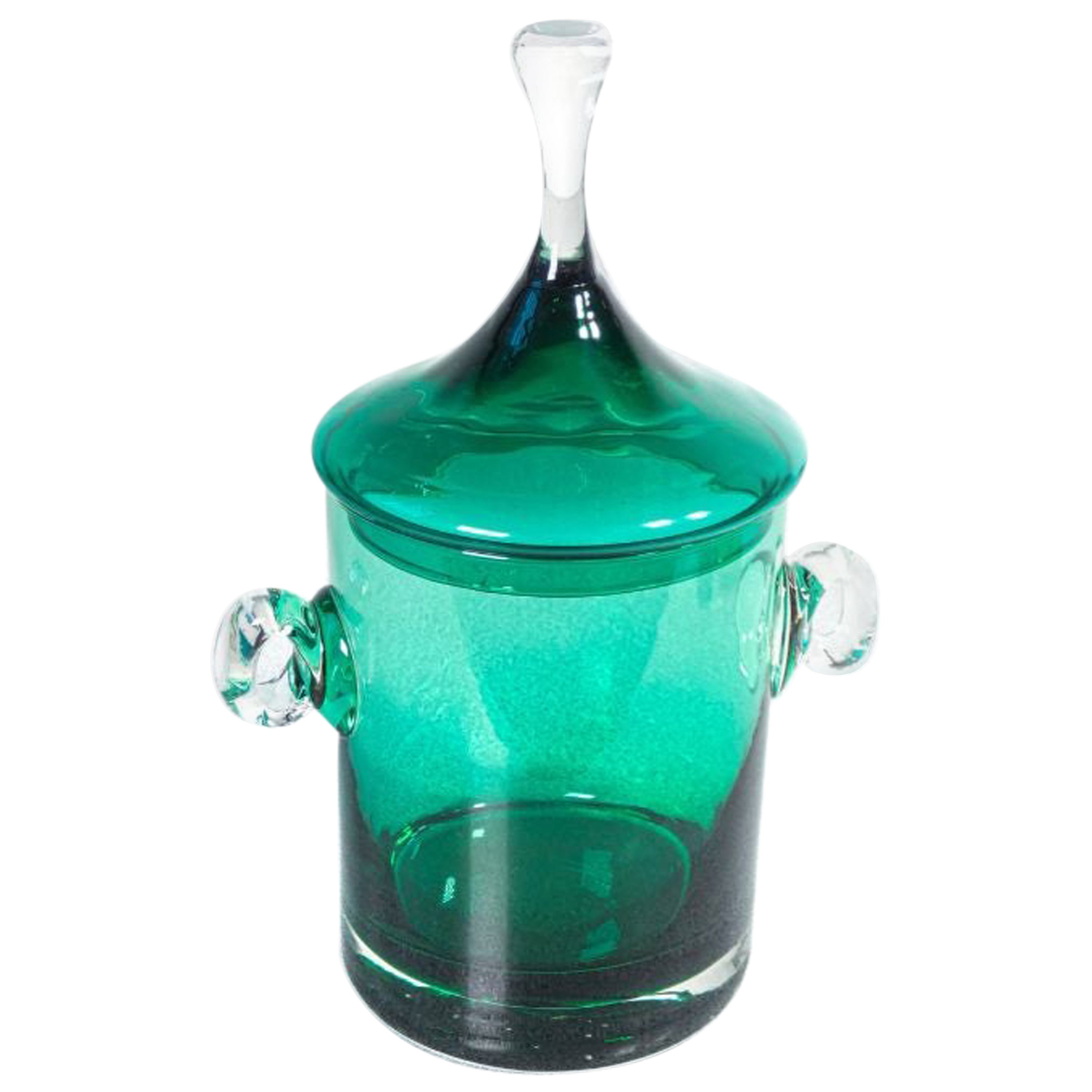 Vase mit Deckel aus mundgeblasenem Muranoglas