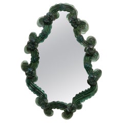 Green Murano Glass Venetian Mirror, circa 1920