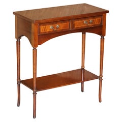 Jolie petite console à deux tiroirs en acajou flammé Bradley Furniture Angleterre