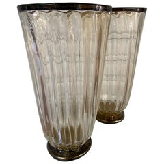 Pair of Vases, Toso Murano Glass, 1980