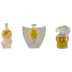 Three Lalique Perfume Bottles, Late 20th Century