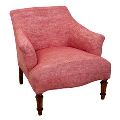 Linen Covered Slipper Chair