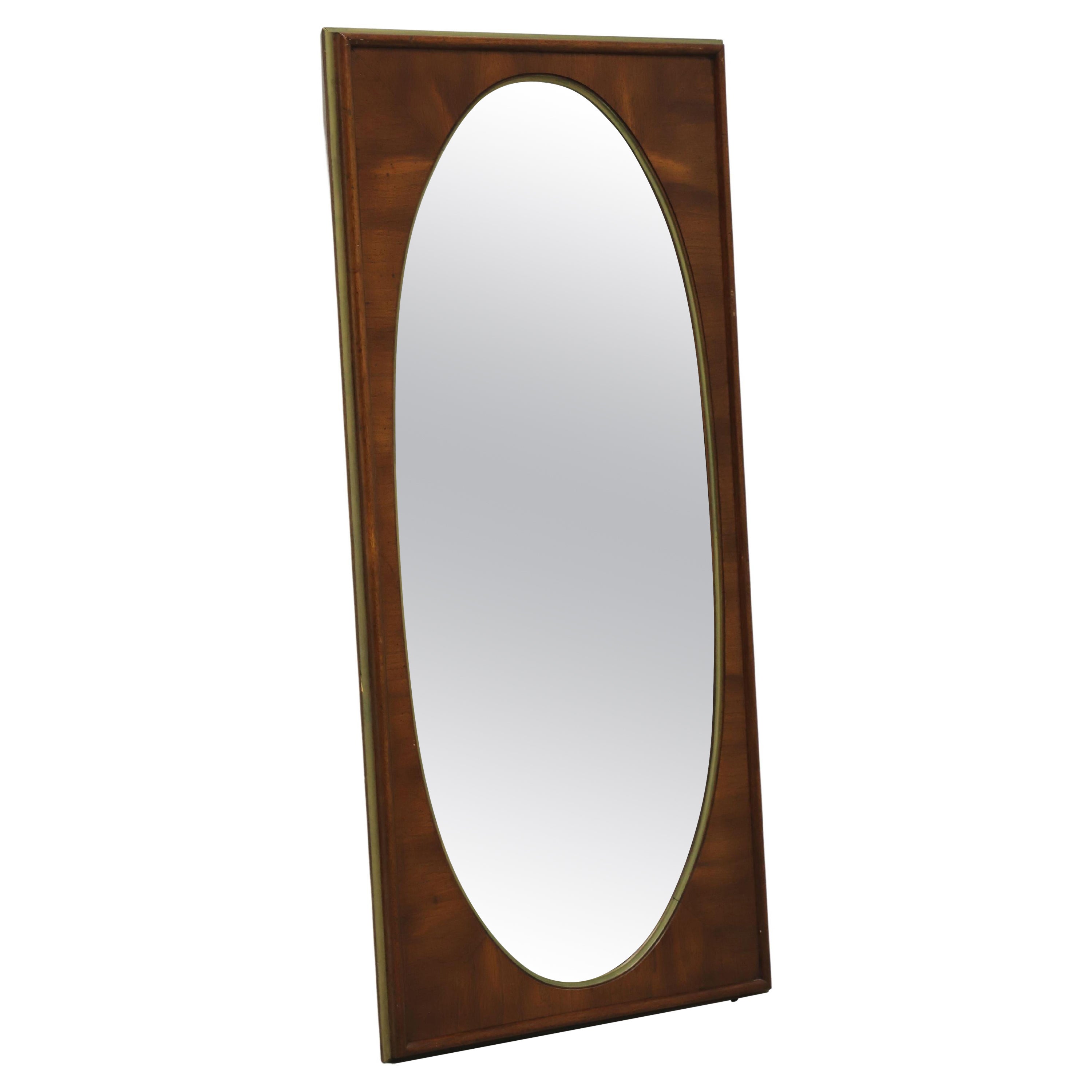 WHITE OF MEBANE Mid Century Oval Mirror in Rectangular Frame - B For Sale