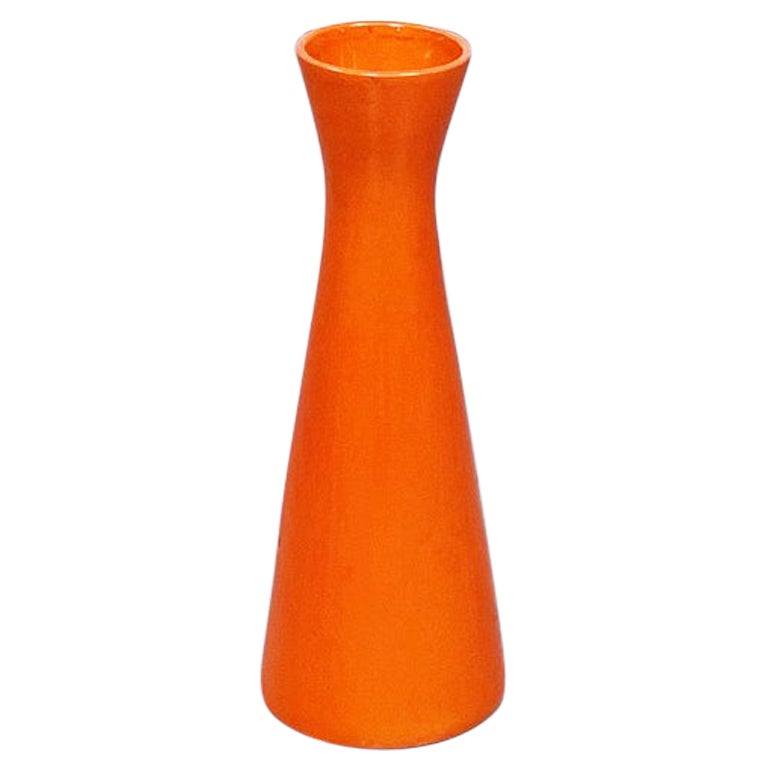 Italian Mid-Century Orange Ceramic Vase, 1960s