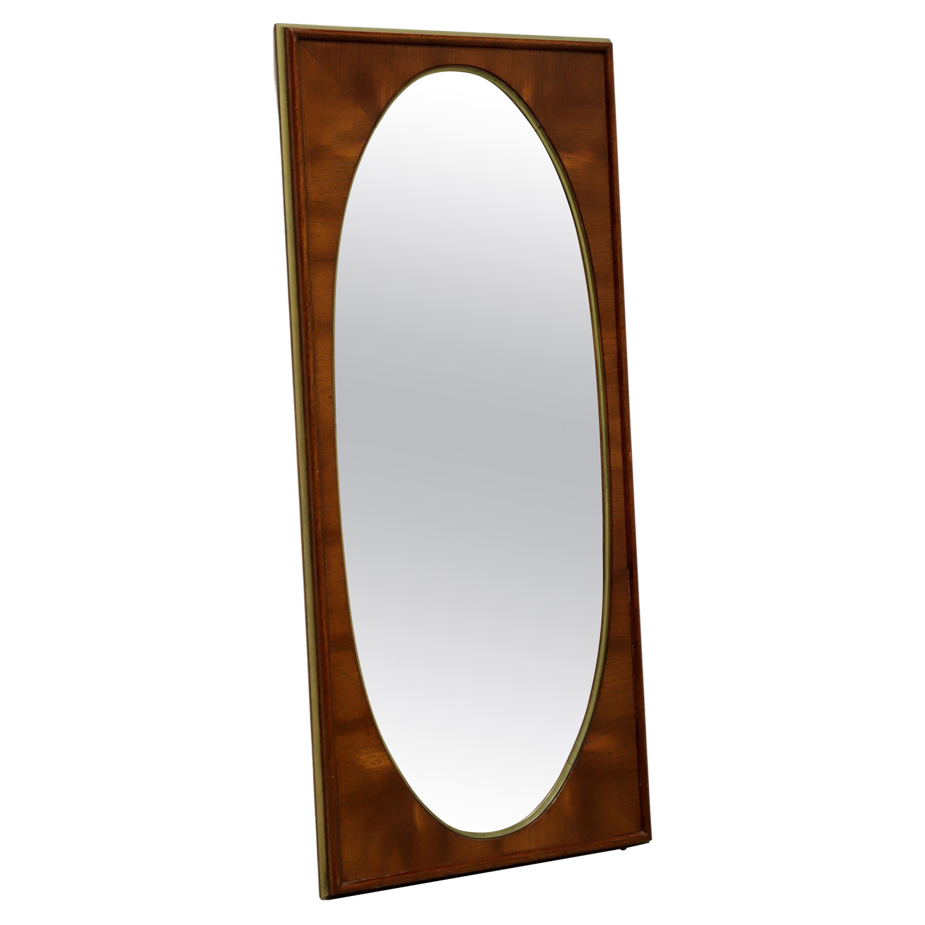 WHITE OF MEBANE Mid Century Oval Mirror in Rectangular Frame - A For Sale