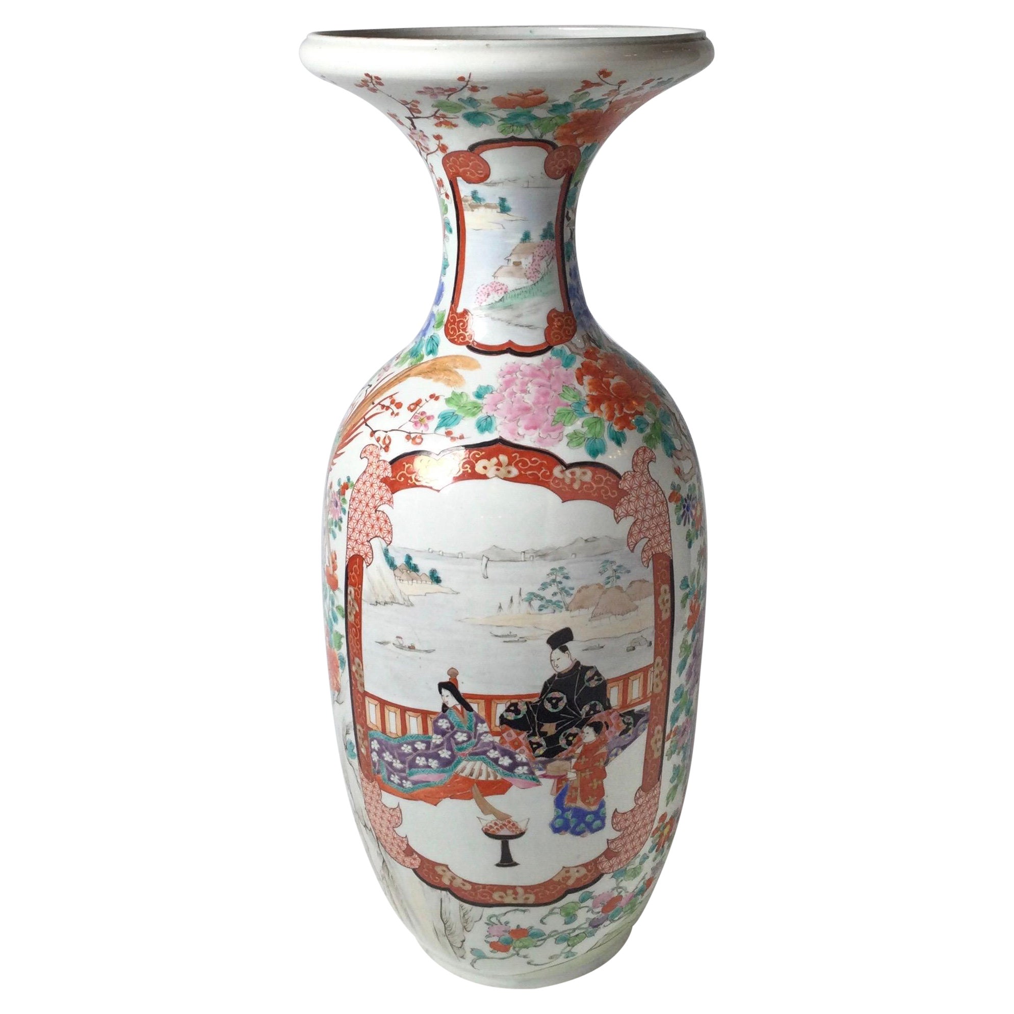Vase en porcelaine de Kutani du début du 20e grand siècle