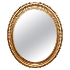 Antique French Louis Philippe Oval Mirror, Circa 1880