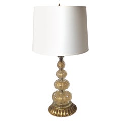 Elegant Mid Century Venetian Glass Table Lamp