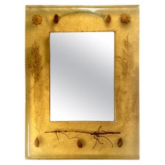 Vintage Mid-Century Herbarium Inclusion Mirror