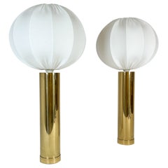 Midcentury Pair of Large Brass Bergboms B-010 Table Lamps, 1960s, Sweden