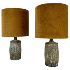 Mid-Century Pair of Ceramic Table Lamps "Rubus" Gunnar Nylund Rörstrand, Sweden