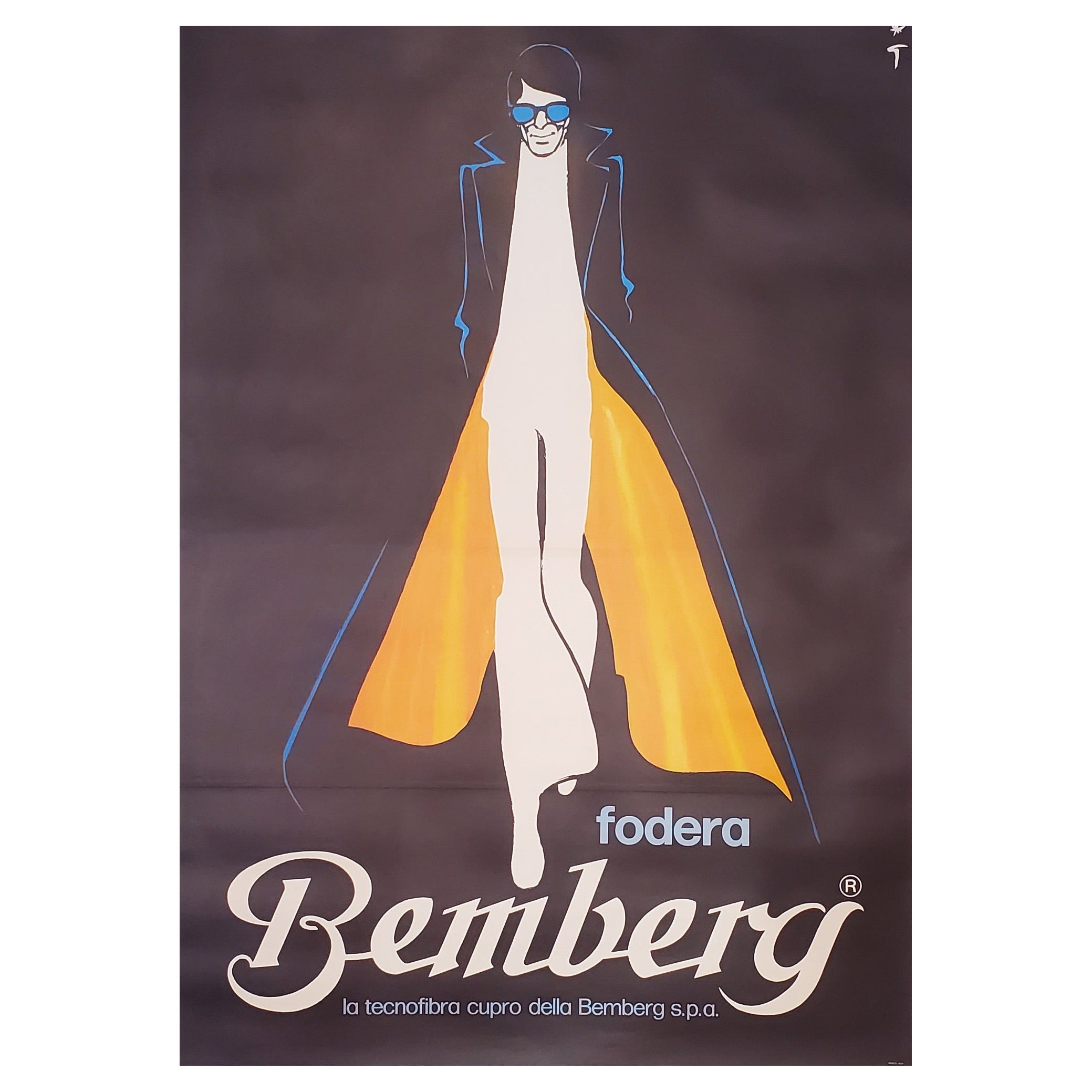 RARE Original Vintage Poster, 'Bemberg' by Rene Gruau 