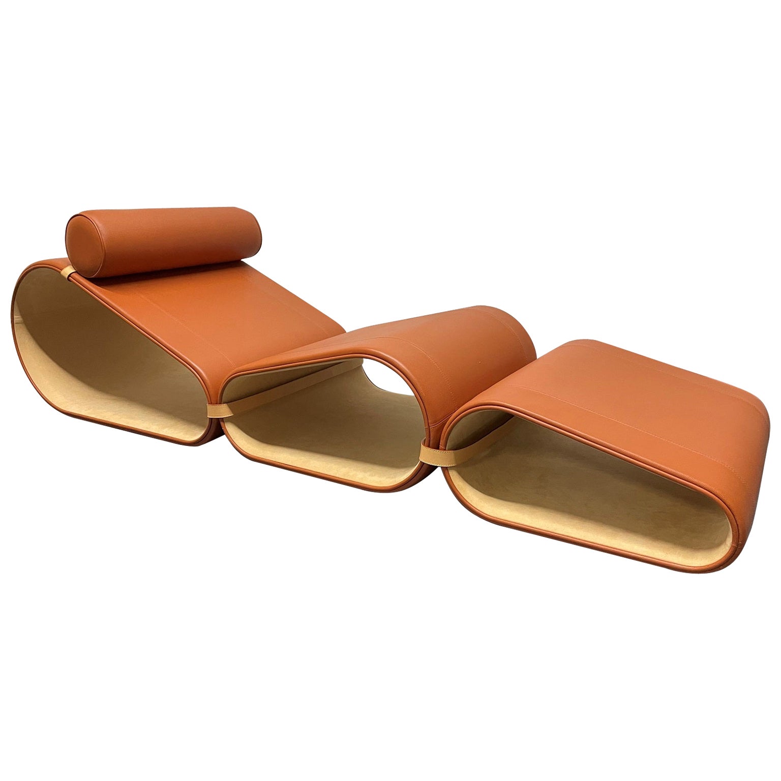 Deck Lounge Chair in Wood & Leather by Fratelli Reguitti X Louis