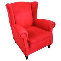 Bergere Velvet Armchair, Attr. Valabrega