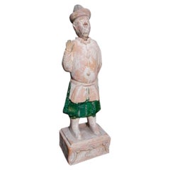 Antique Ming Figurine in Terracotta, Attendant to the Tomb