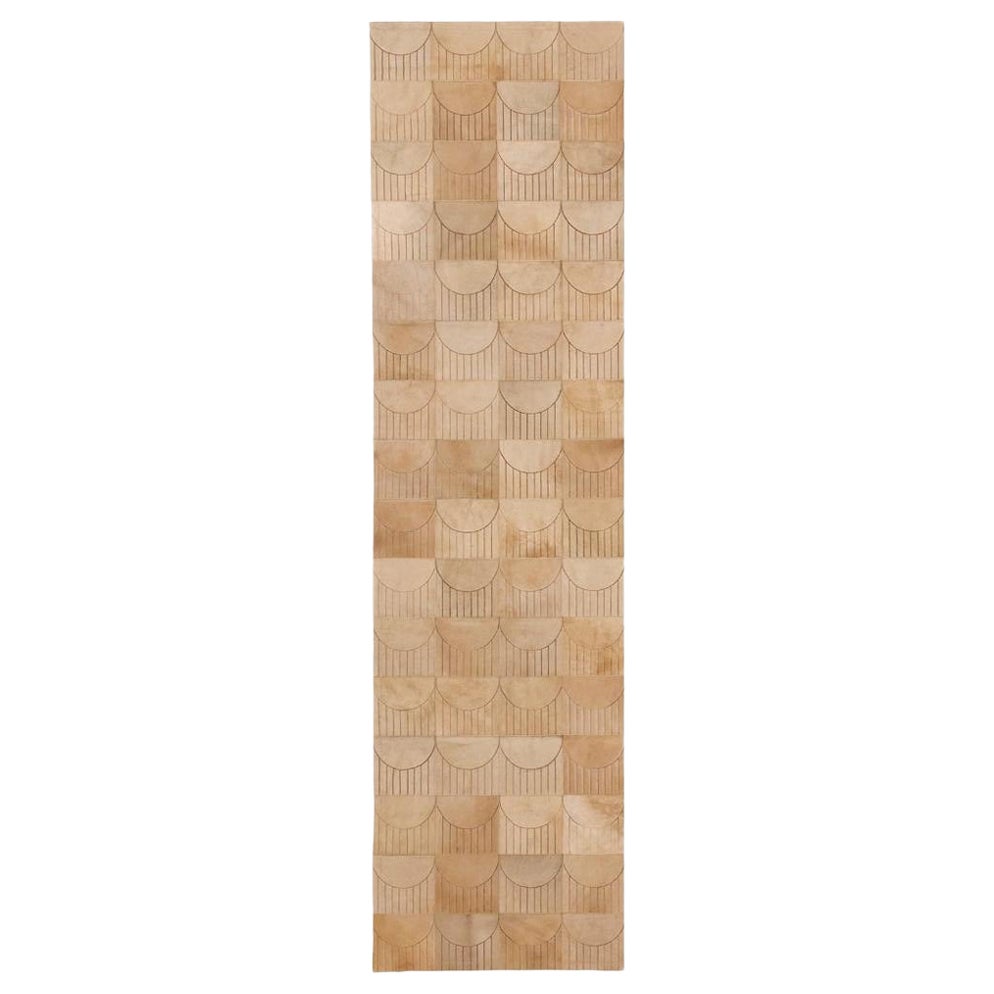  Superbe tapis de couloir personnalisable Sol Biscotti en cuir de vache moyen