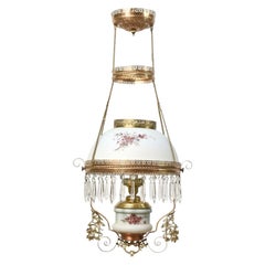 Antique Victorian Hanging Oil Lamp